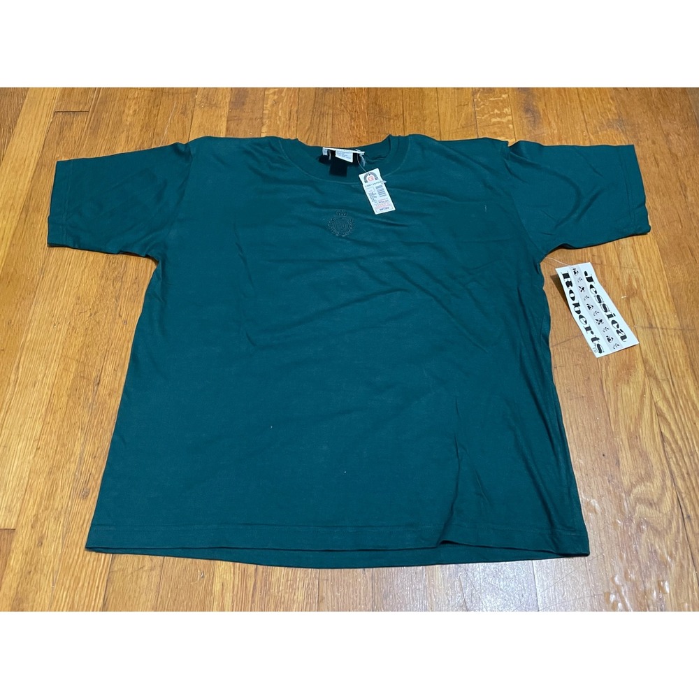 Jessica Roberts Womens Green Cotton Embroidered Crest T-Shirt NWT Size M
